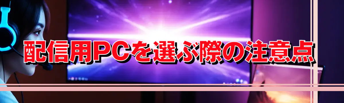 配信用PCを選ぶ際の注意点
