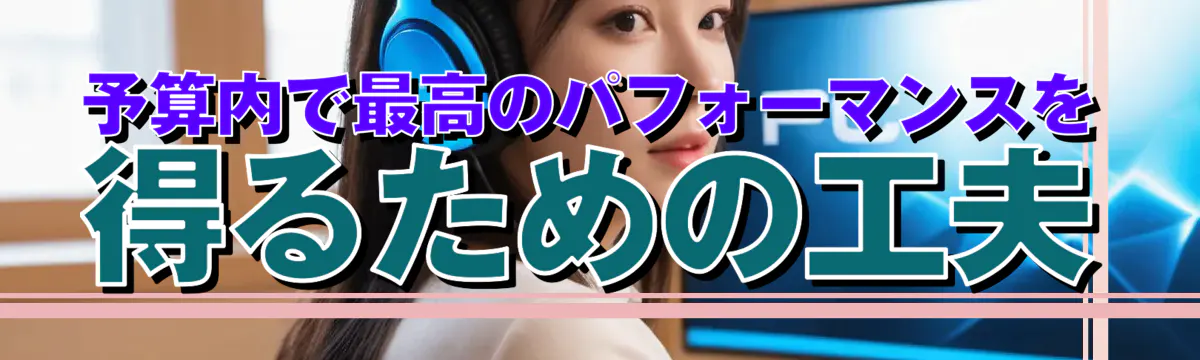 予算内で最高のパフォーマンスを得るための工夫