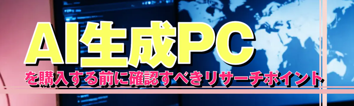 AI生成PCを購入する前に確認すべきリサーチポイント
