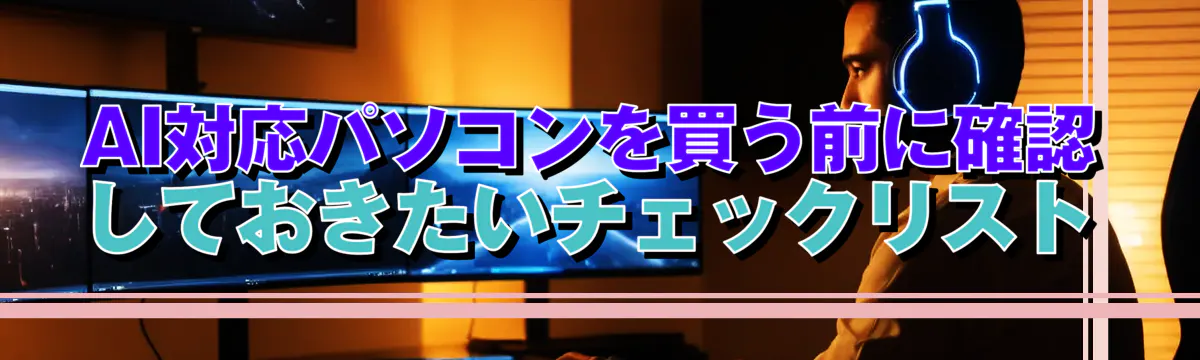 AI対応パソコンを買う前に確認しておきたいチェックリスト