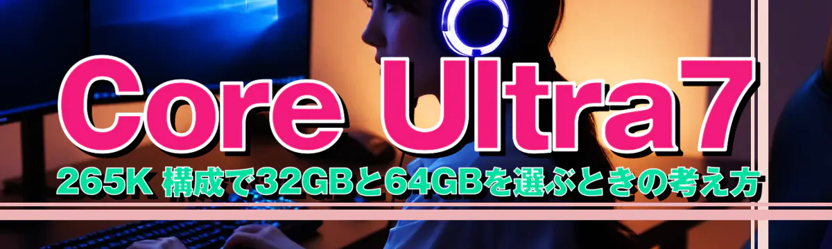 Core Ultra7 265K 構成で32GBと64GBを選ぶときの考え方