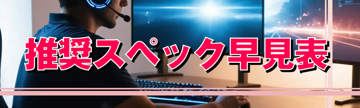 推奨スペック早見表