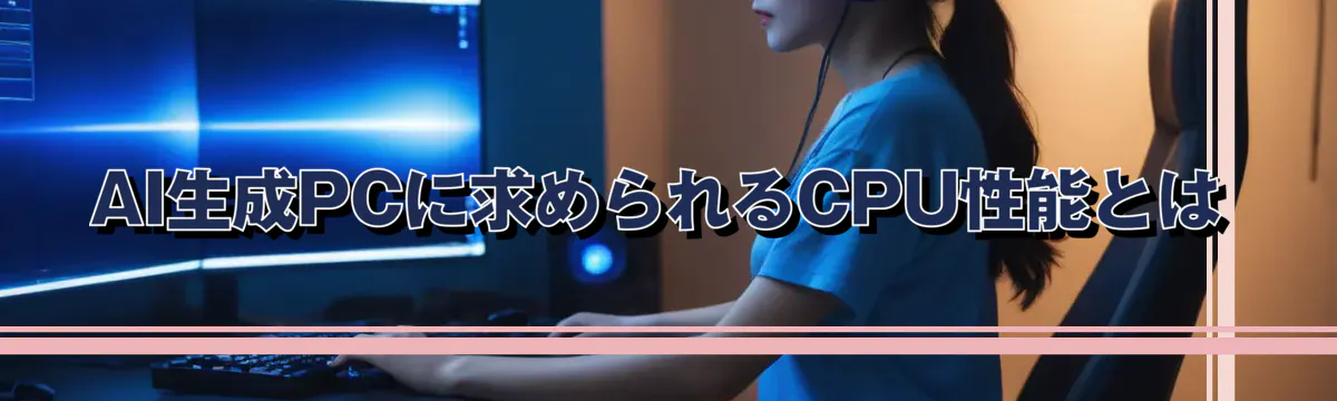 AI生成PCに求められるCPU性能とは