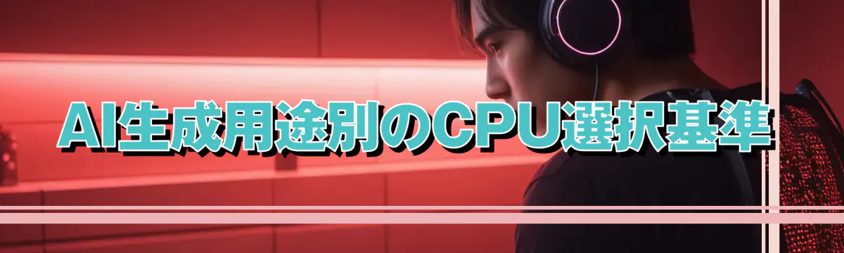 AI生成用途別のCPU選択基準