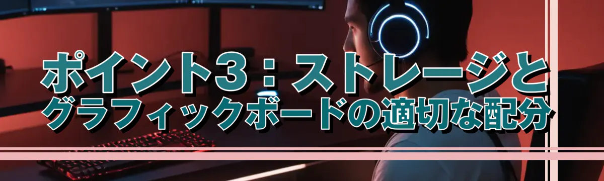 ポイント3：ストレージとグラフィックボードの適切な配分