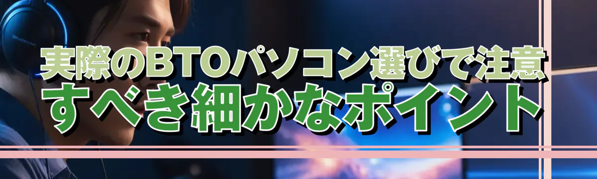 実際のBTOパソコン選びで注意すべき細かなポイント