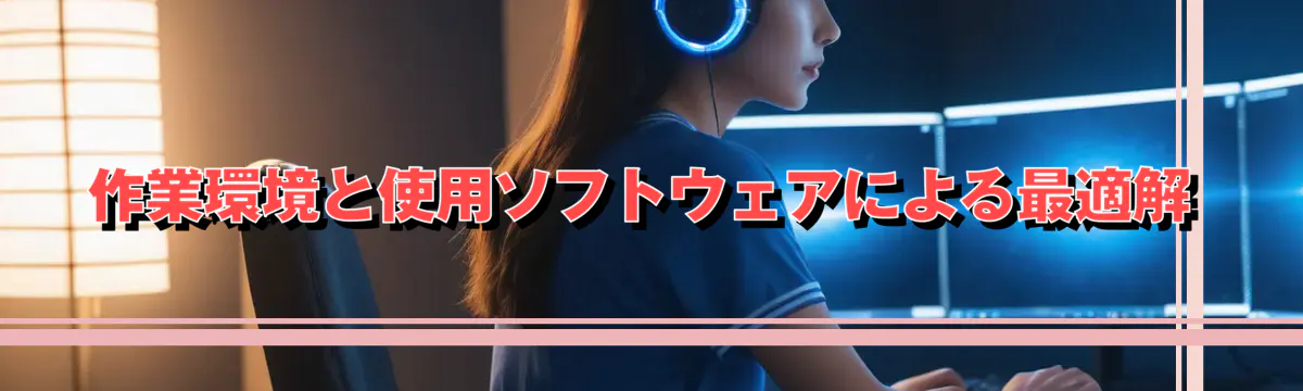 作業環境と使用ソフトウェアによる最適解