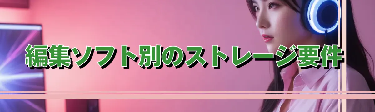 編集ソフト別のストレージ要件