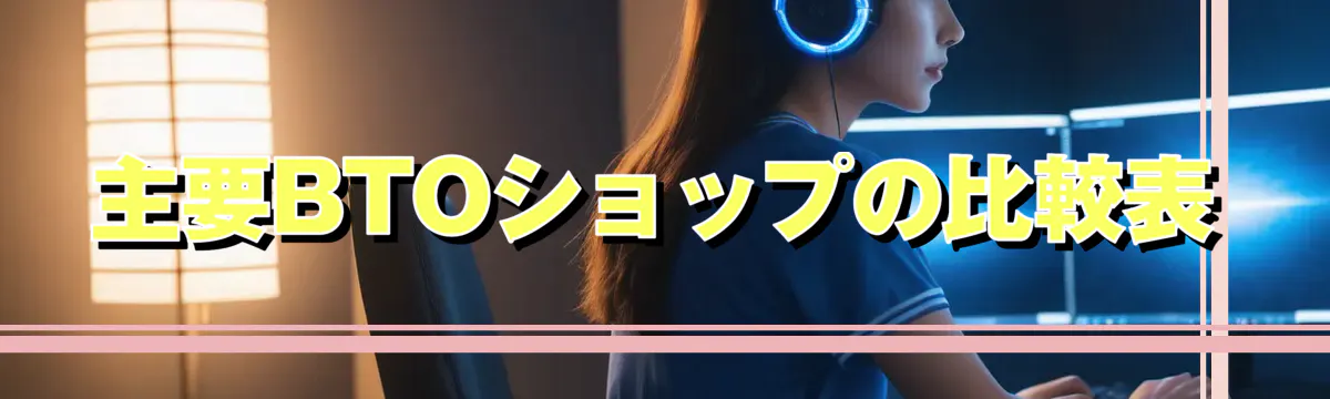 主要BTOショップの比較表