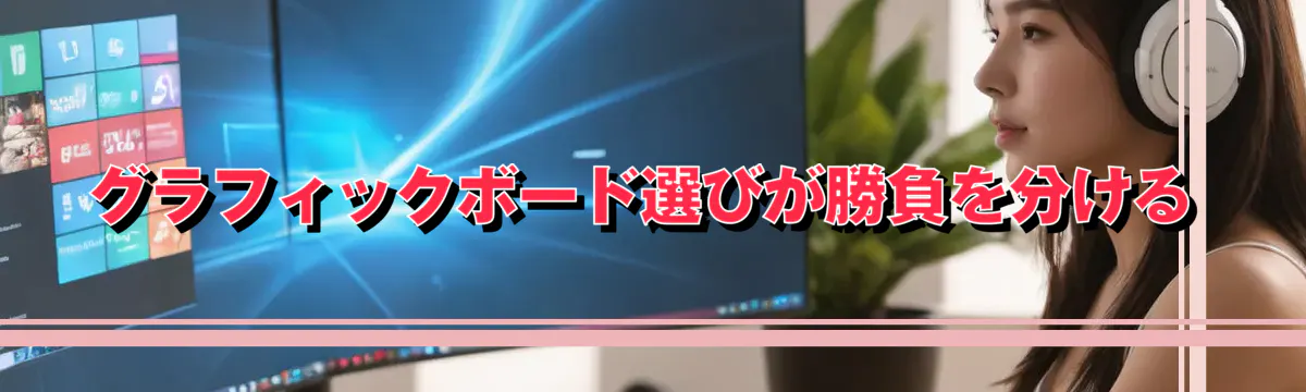 グラフィックボード選びが勝負を分ける