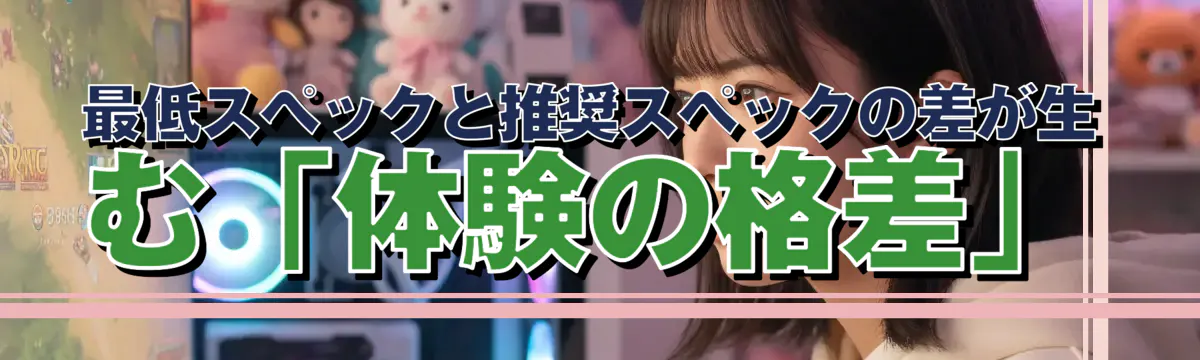 最低スペックと推奨スペックの差が生む「体験の格差」
