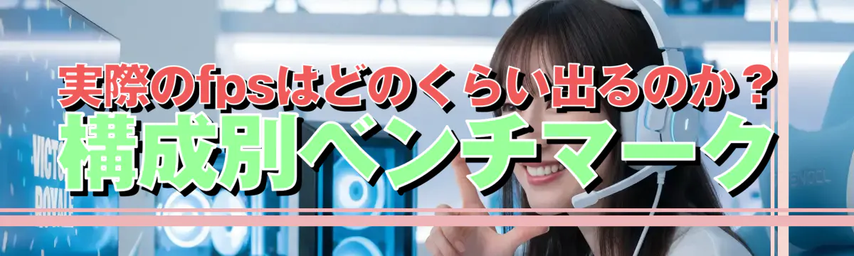 実際のfpsはどのくらい出るのか?構成別ベンチマーク