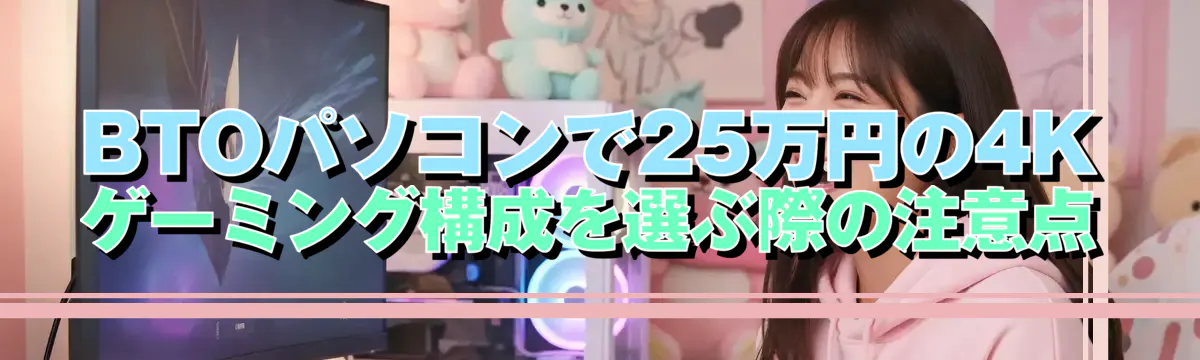 BTOパソコンで25万円の4Kゲーミング構成を選ぶ際の注意点